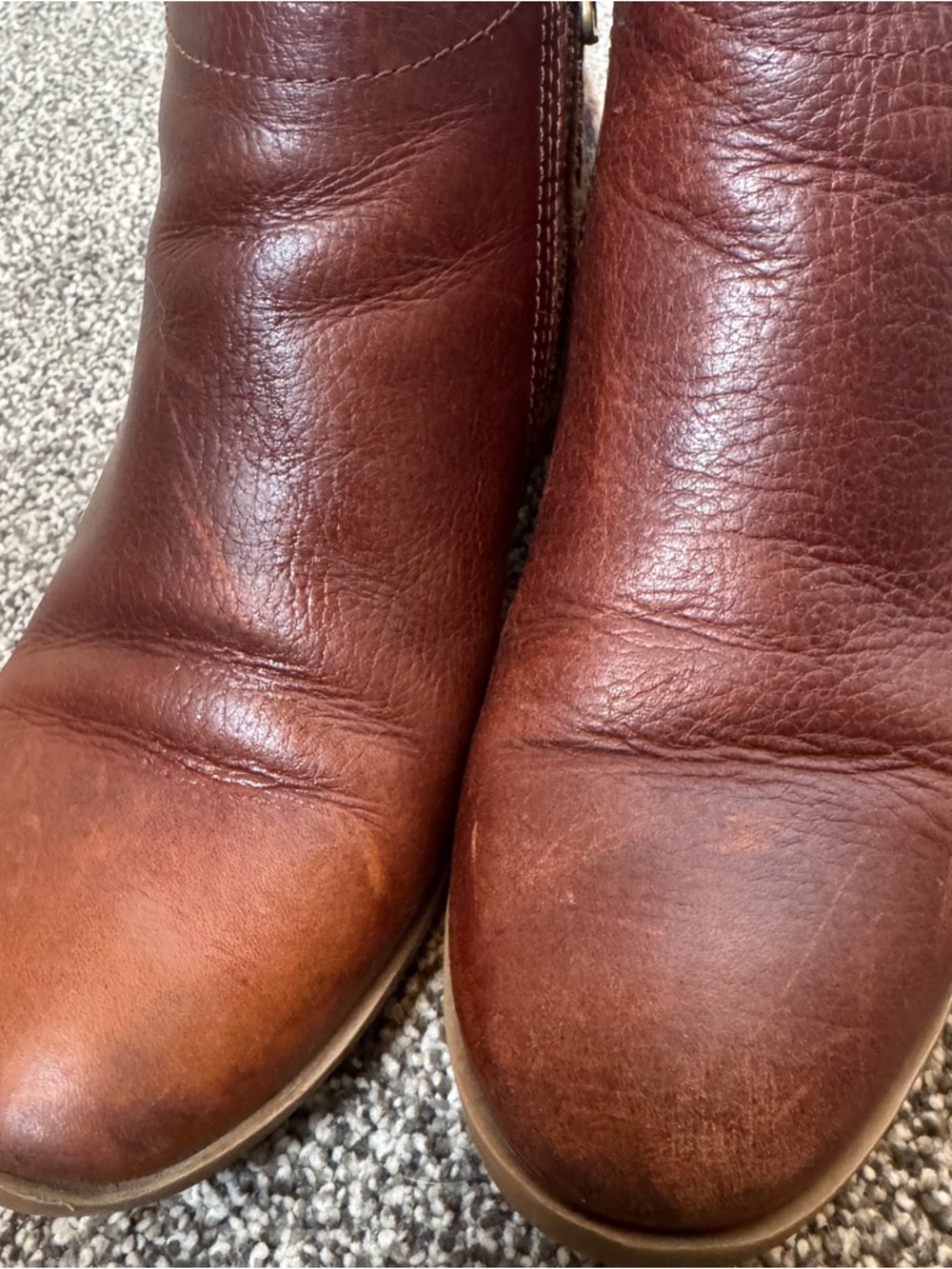 inkkas Brown Leather Ankle Booties with Patterned Heel Panel - Picture 3 of 9